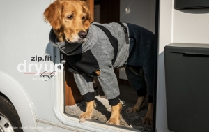 Hundebademantel mit Beinen Dryup Body Zip.Fit XS (48cm) grau