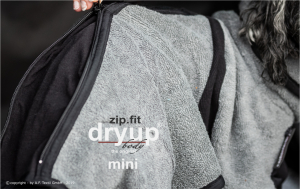 Hundebademantel mit Beinen Dryup Body Zip.Fit MINI grau 45cm