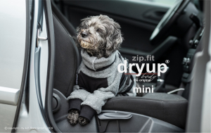 Hundebademantel mit Beinen Dryup Body Zip.Fit MINI grau 45cm