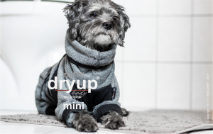 Hundebademantel mit Beinen Dryup Body Zip.Fit MINI grau 45cm
