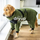 Hundebademantel mit Beinen Dryup Body Zip.Fit MOOSGR&Uuml;N