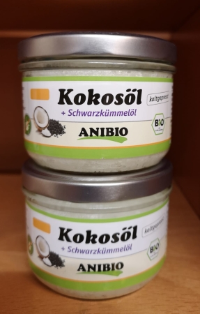 Kokosöl + Schwarzkümmelöl Anibio 200ml